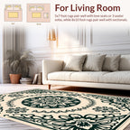 Floral Mandala Centerpieces Border Design Rug