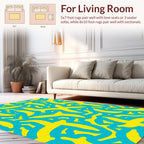 Abstract Yellow Banana Pattern Rug