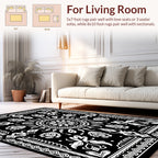 Monochromatic Floral Mandala Pattern Rug