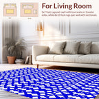 Intricate Royal Blue Lattice Pattern Rug