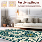 Intricate Teal Blossom Mandala Rug
