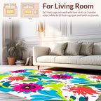 Vibrant Tropical Floral Pattern Rug