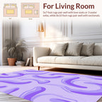 Abstract Purple Swirls Pattern Rug