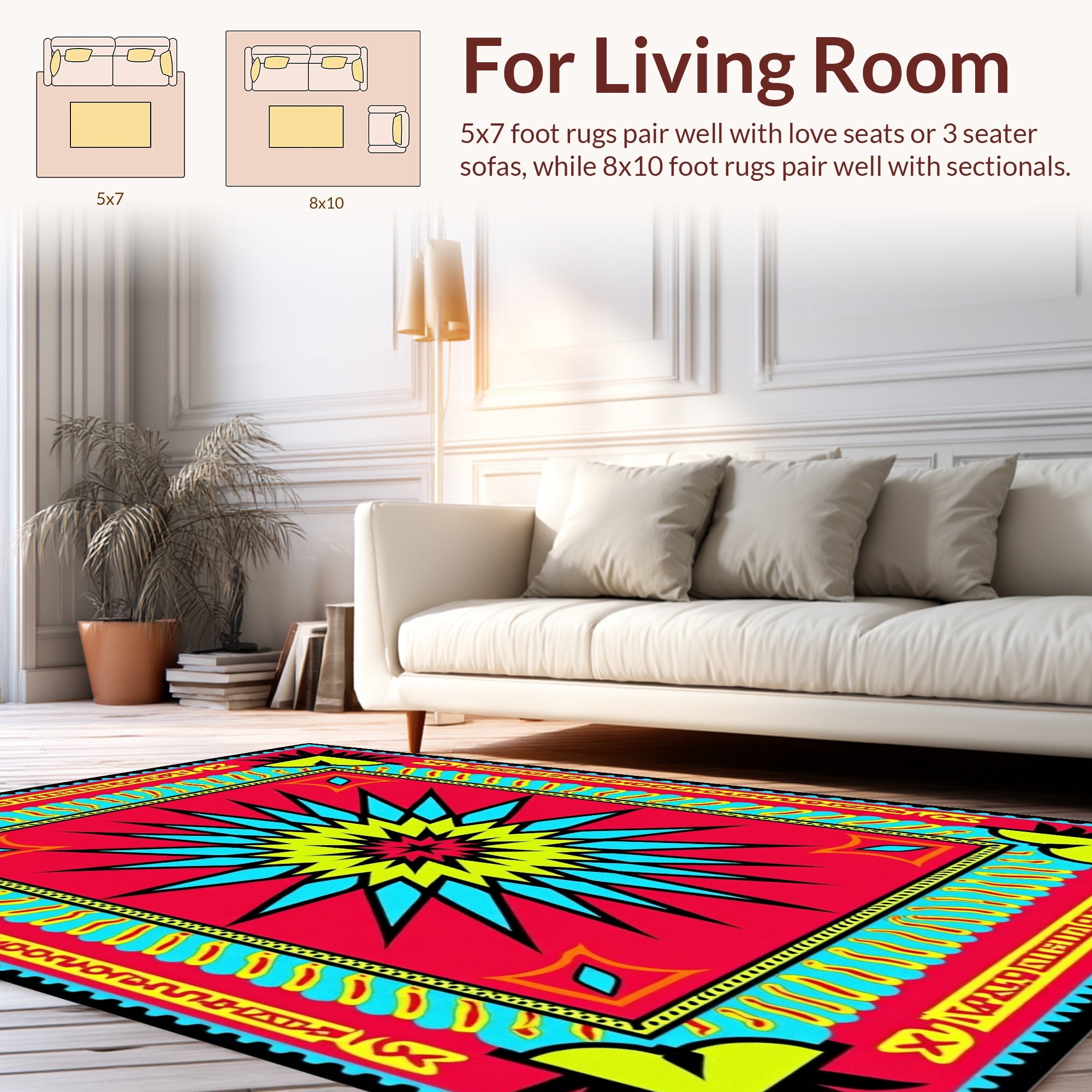 Bold Starburst Geometric Design Rug
