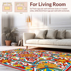 Vibrant Floral Mandala Pattern Rug