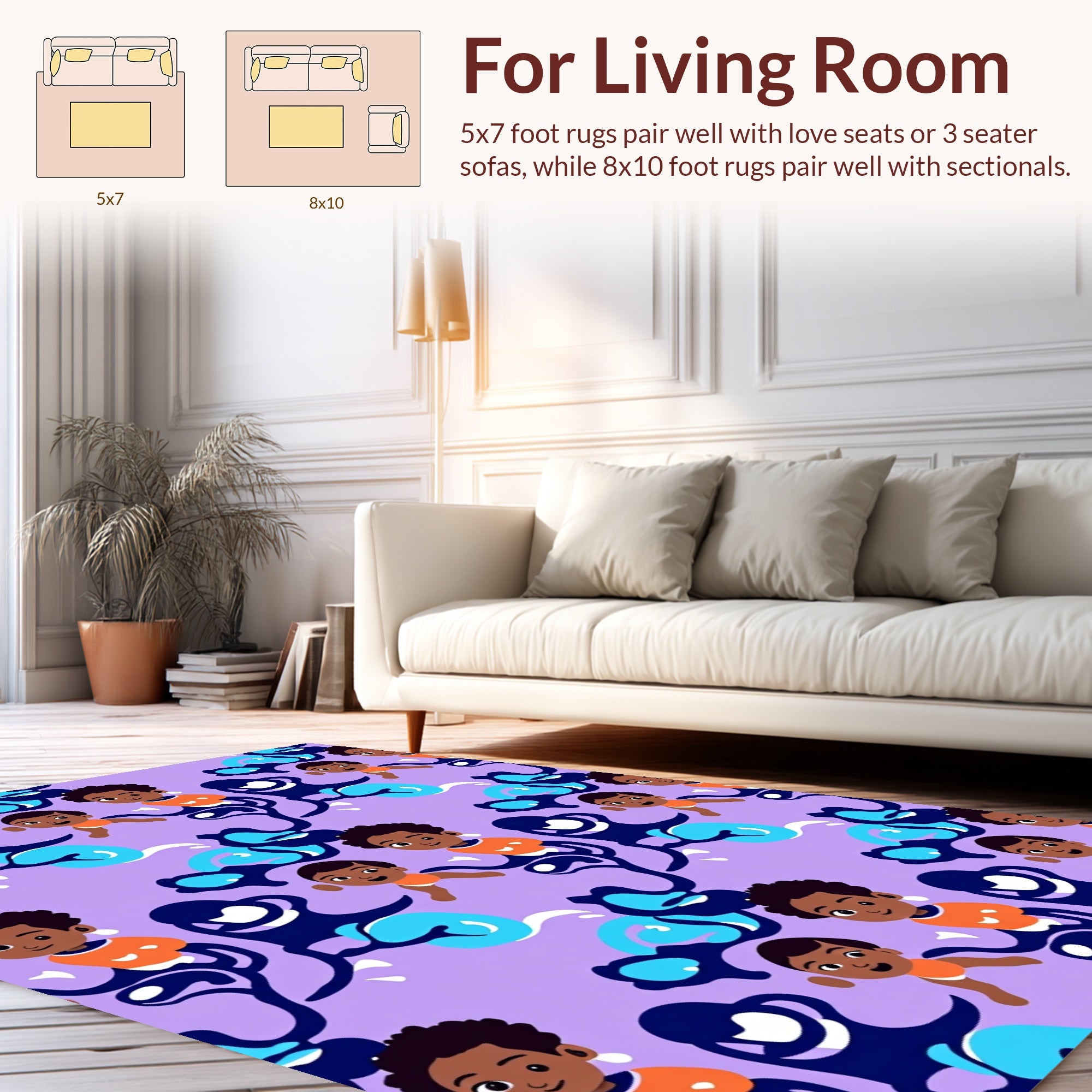 Whimsical Children Playful Abstract Patterns Rug