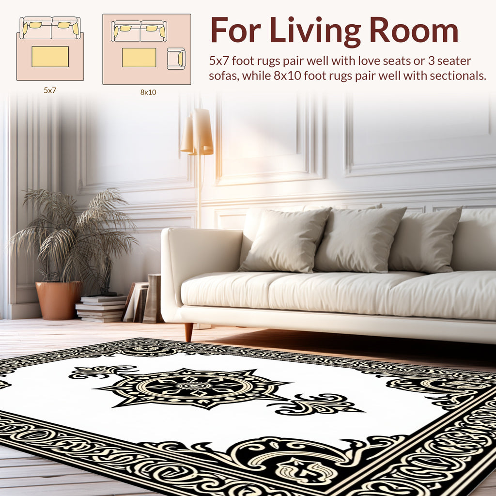 Classic Scrollwork Central Medallion Rug