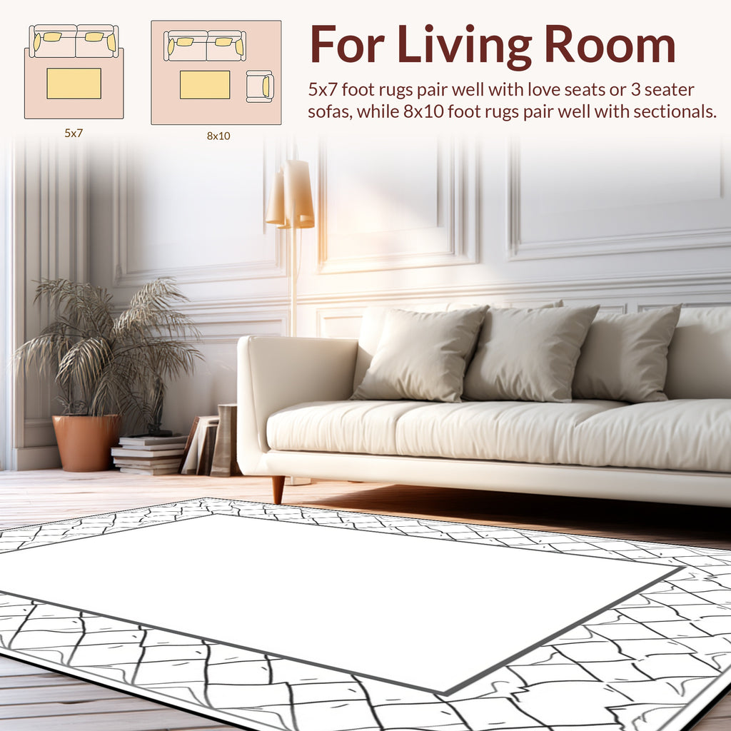 Geometric Chain Link Pattern Rug
