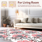 Floral Vines With Pink Gray Design Rug