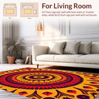 Radiant Mandala Patterned Sunburst Rug