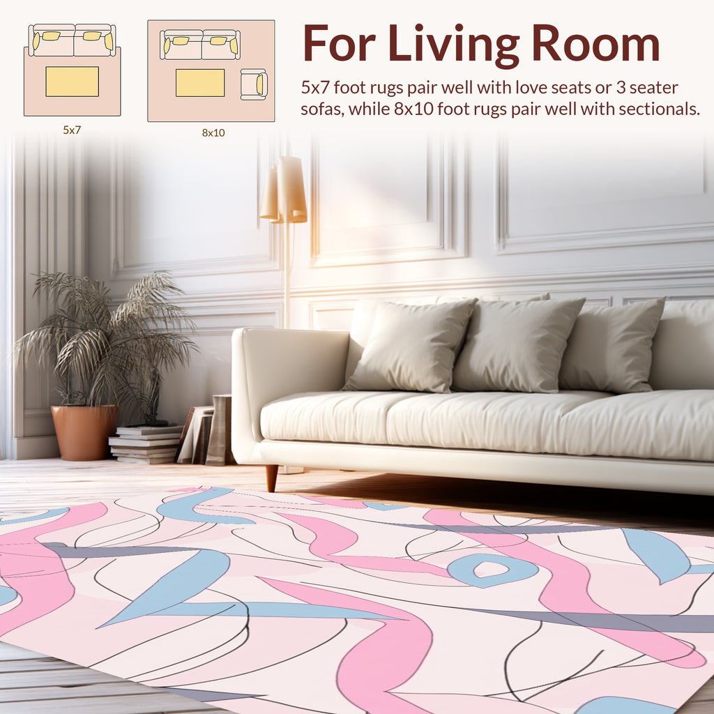 Soft Pastel Abstract Lines Rug