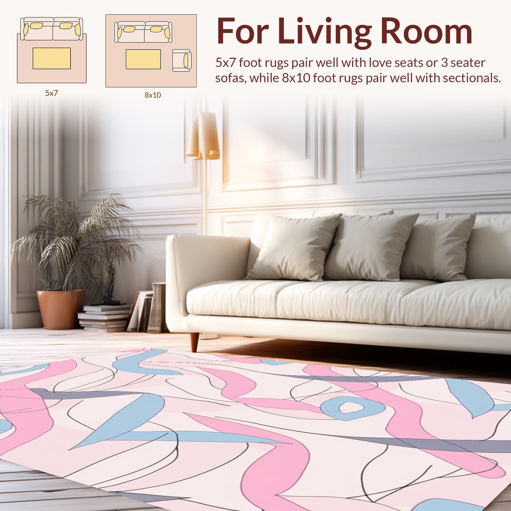 Soft Pastel Abstract Lines Rug