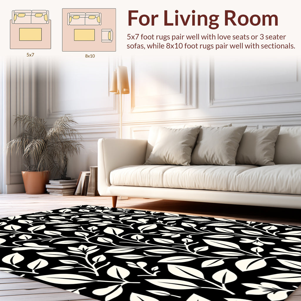Bold Leafy Vine Pattern Design Rug