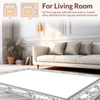 Classic Black Scrollwork Decorative Frame Rug