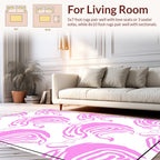 Pink Abstract Swirls Pattern Rug