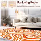 Orange Swirl Abstract Patterned Rug