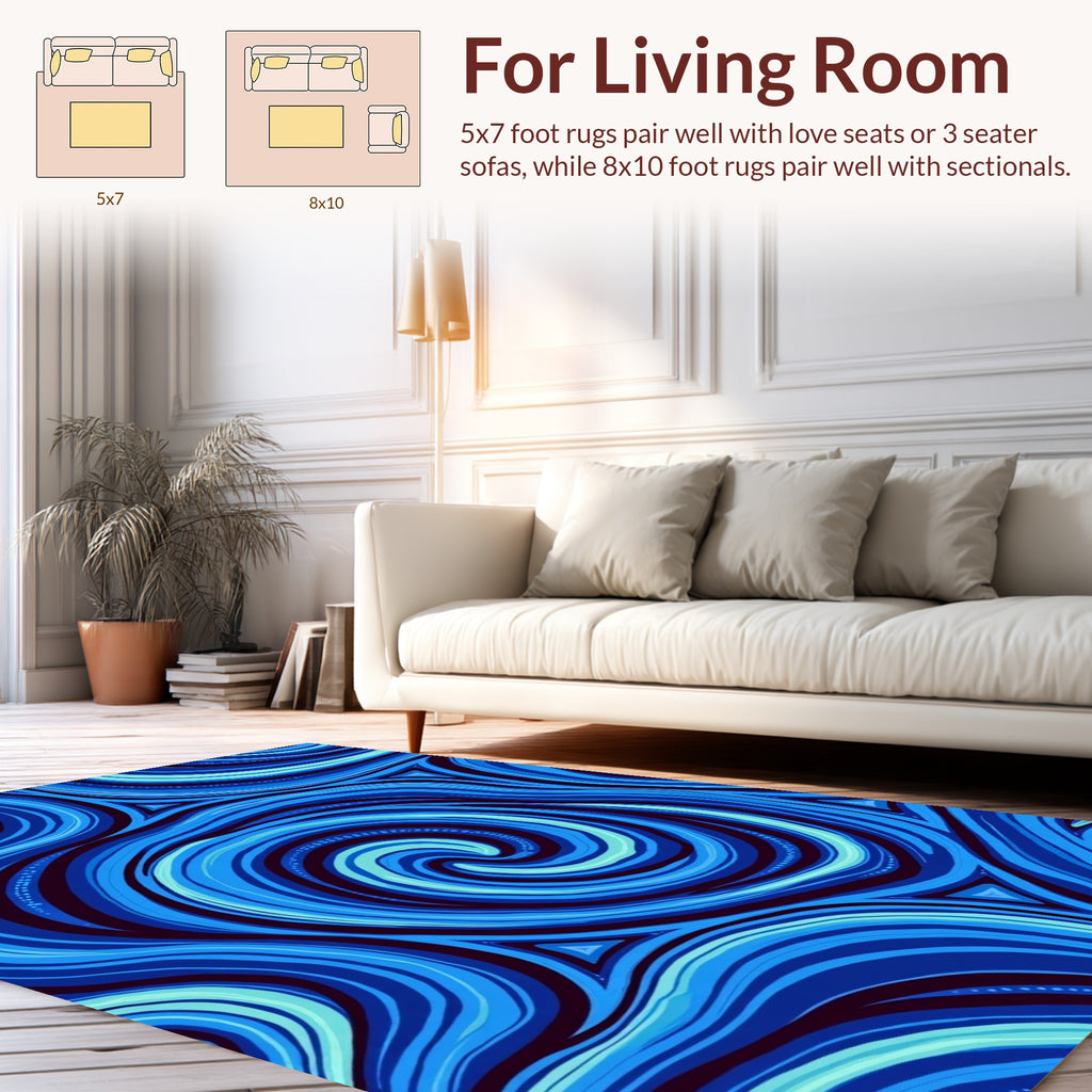 Abstract Swirl Wave Pattern Design Rug