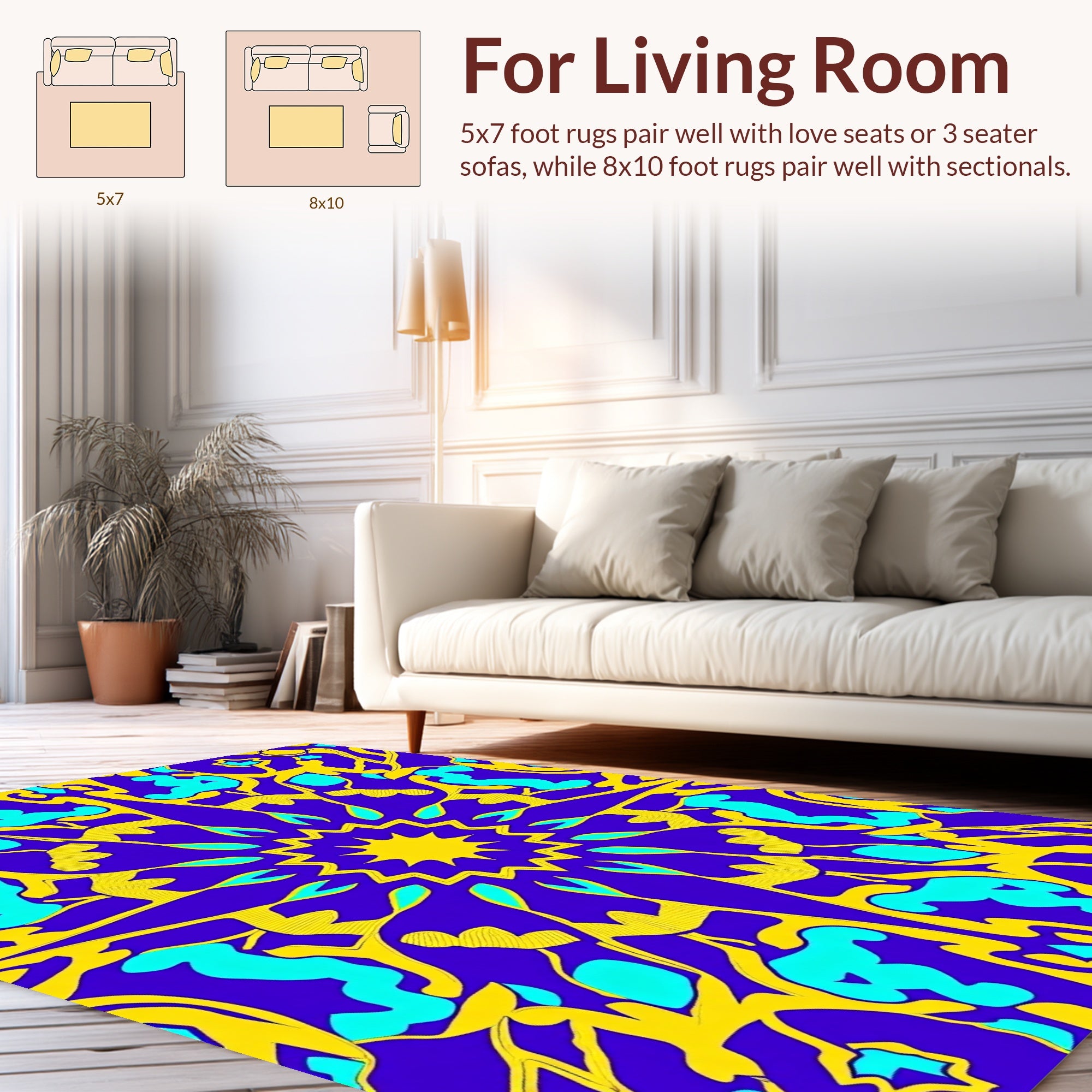 Bold Mandalas With Flowing Lines Rug
