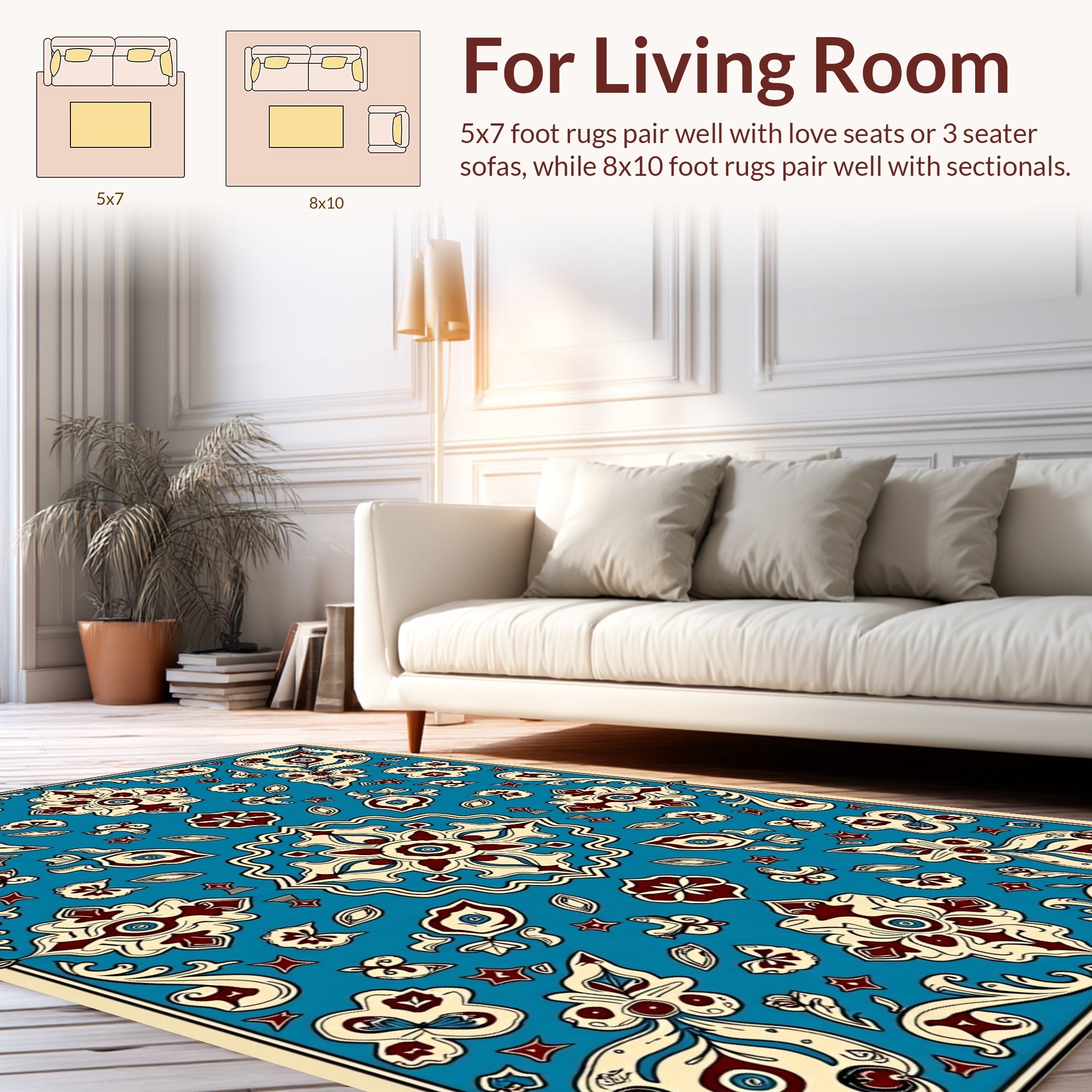 Intricate Floral Medallion Pattern Rug