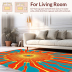 Vibrant Sunburst Abstract Psychedelic Rug