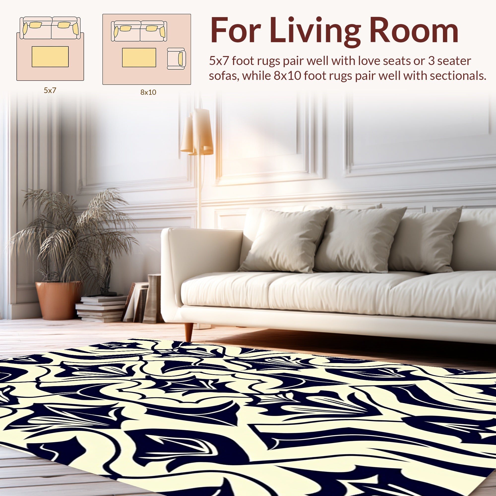 Classic Floral Art Nouveau Pattern Rug