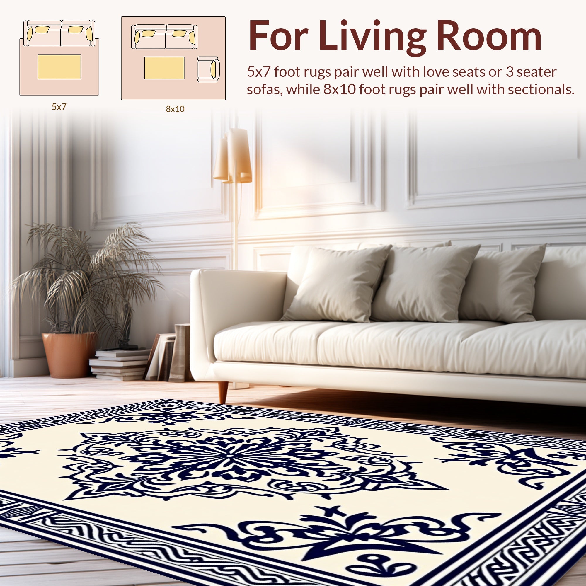 Ornate Floral Bordered Medallion Rug