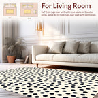Black Dot Cream Polka Pattern Rug