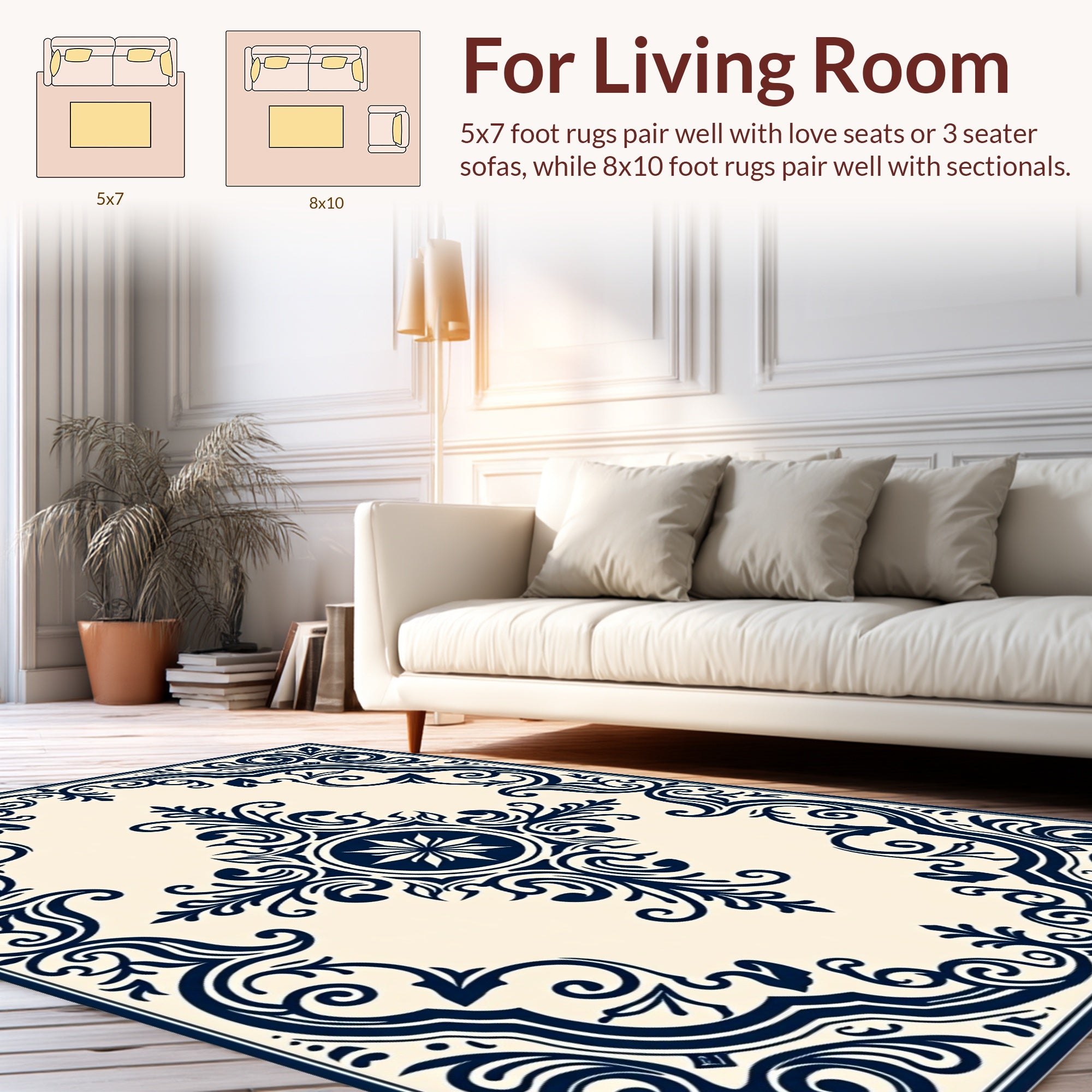 Classic Ornate Scrollwork Pattern Rug