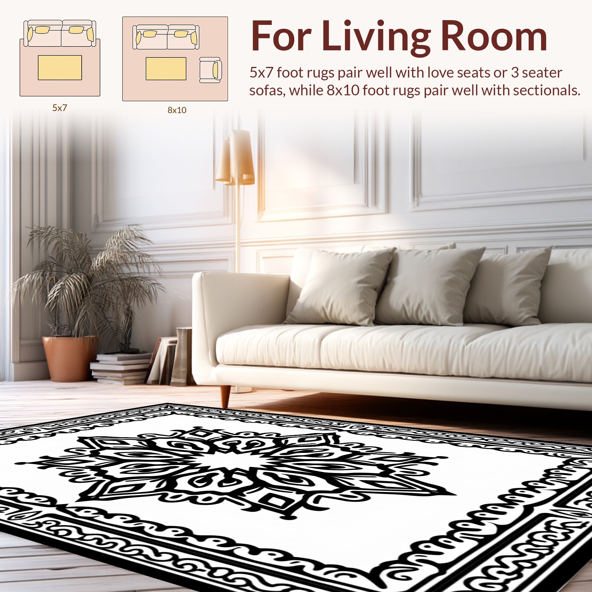 Eight-Pointed Star Mandala Pattern Rug