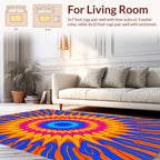 Vibrant Abstract Psychedelic Pattern Rug