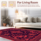 Ornate Red Floral Scrollwork Rug