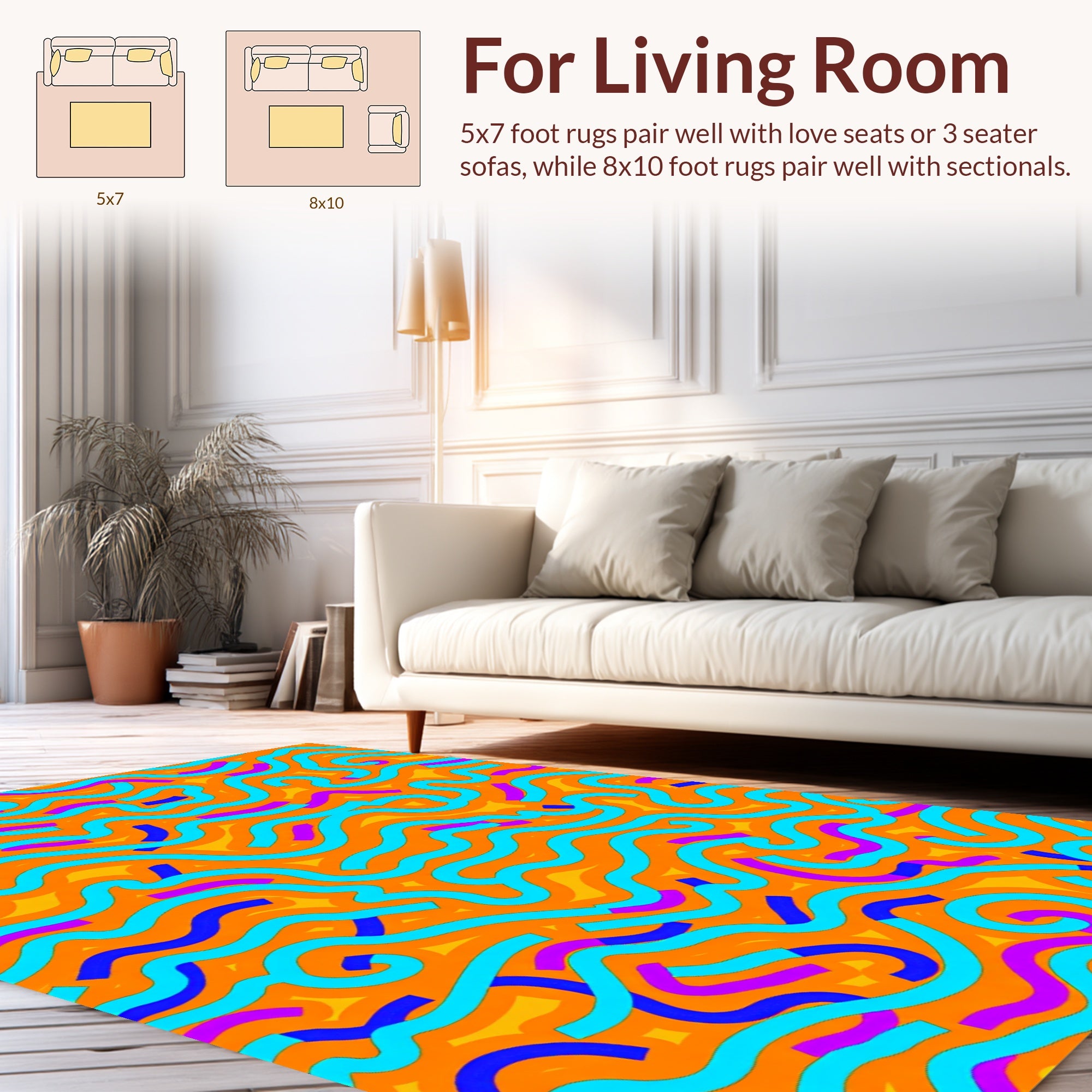 Retro Swirl Bold Pattern Rug