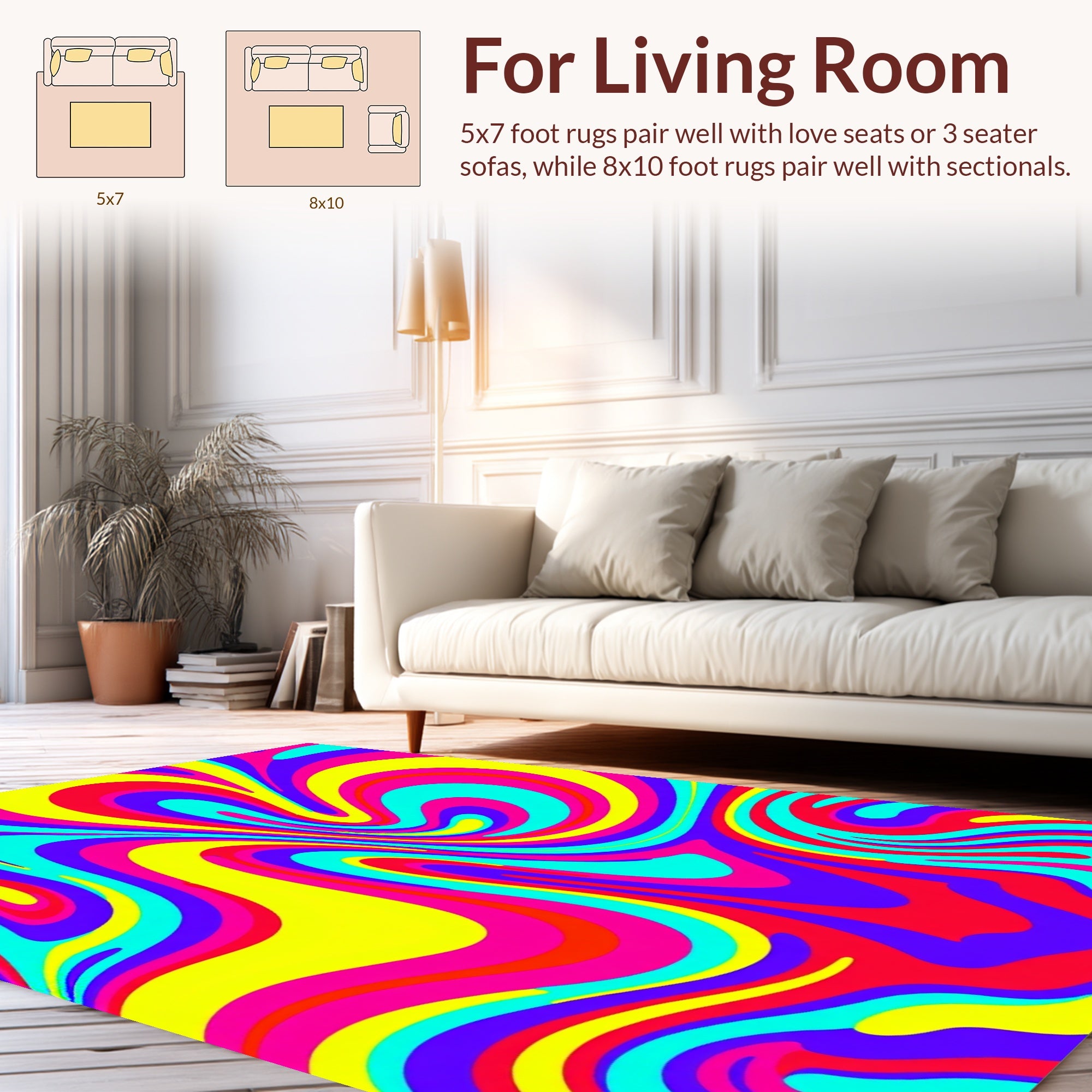 Vibrant Swirl Psychedelic Rug
