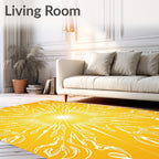 Radiant Sunburst Abstract Pattern Rug