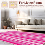 Bright Pink Vertical Stripe Pattern Rug