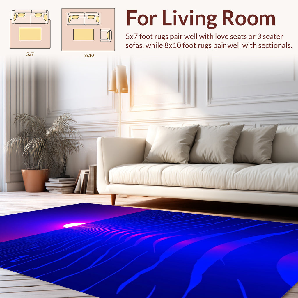 Vibrant Sunset Wave Pattern Rug