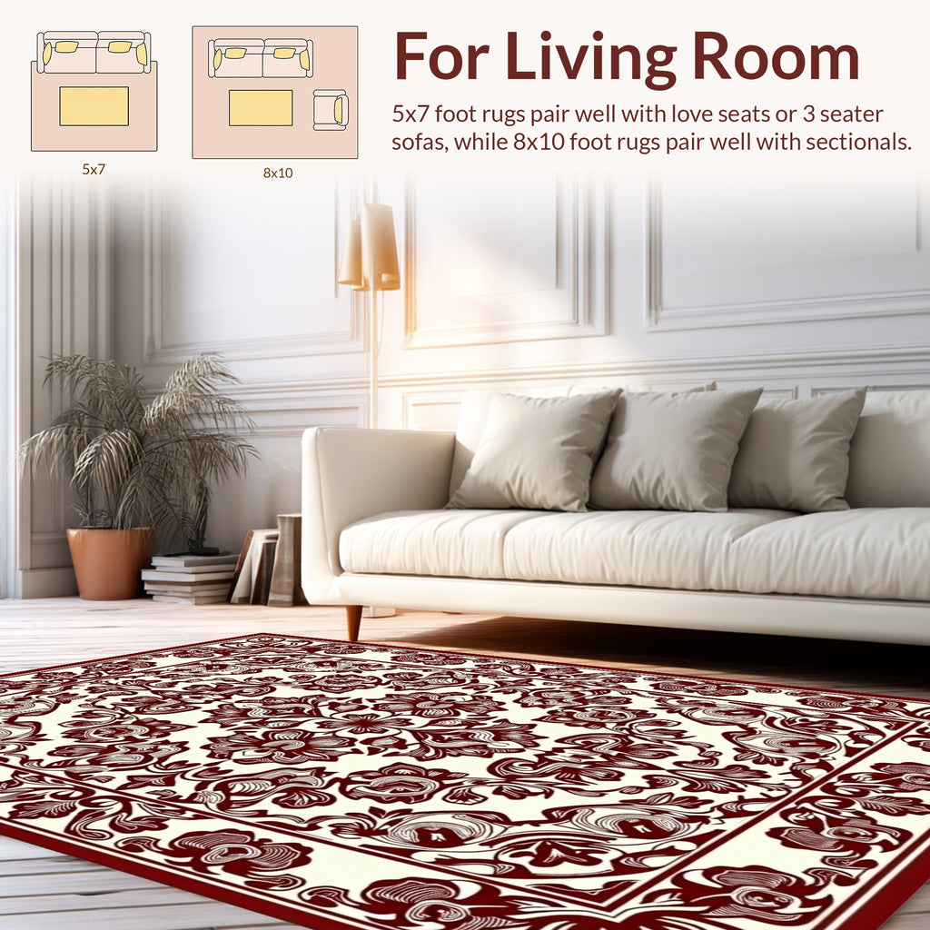 Classic Floral Symmetry Pattern Rug