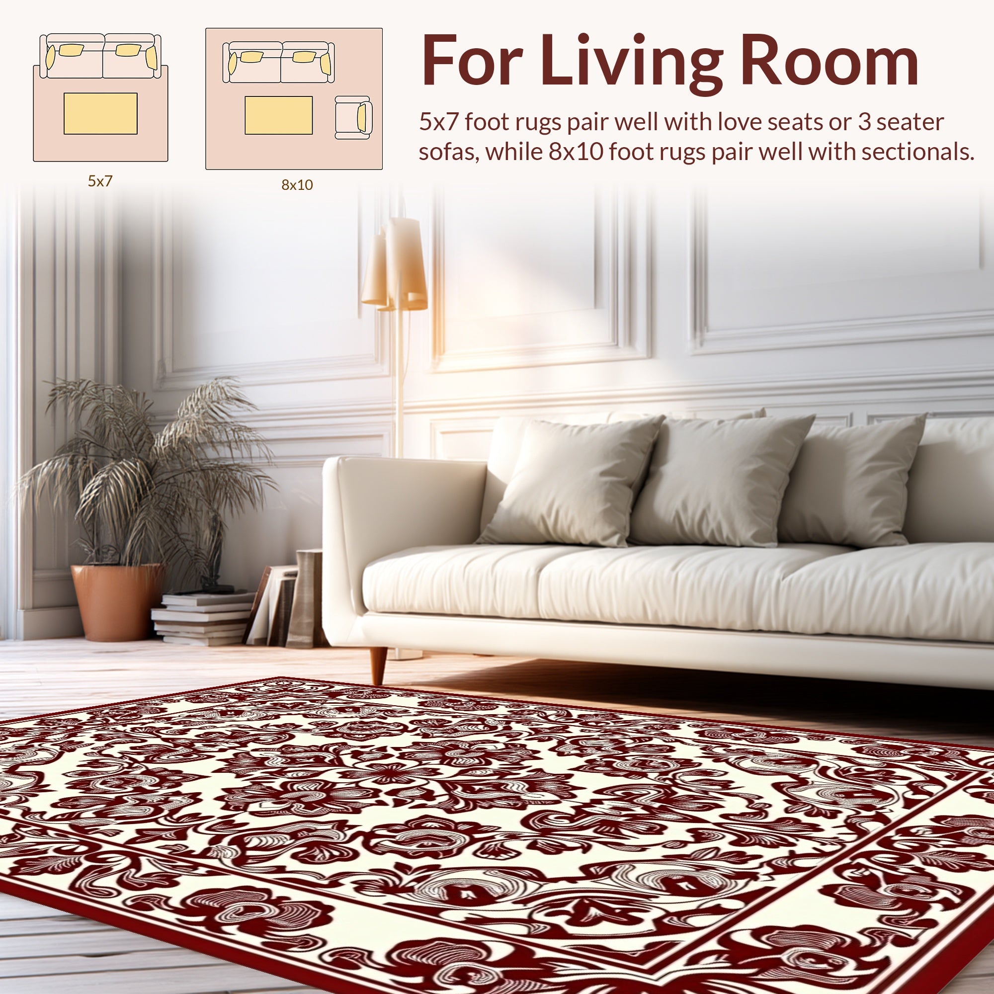 Classic Floral Symmetry Pattern Rug