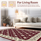 Ornate Damask Style Floral Pattern Rug
