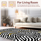 Bold Black Gold Wavy Lines Rug
