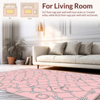 Elegant Pink White Interlocking Pattern Rug