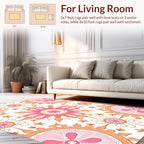 Pink Orange Floral Medallion Pattern Rug