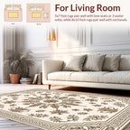 Ornate Floral And Leaf Scroll Pattern Rug