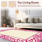 Ornate Scrollwork Detailed Frame Rug