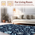 Classic Floral Vine Dark Navy Design Rug