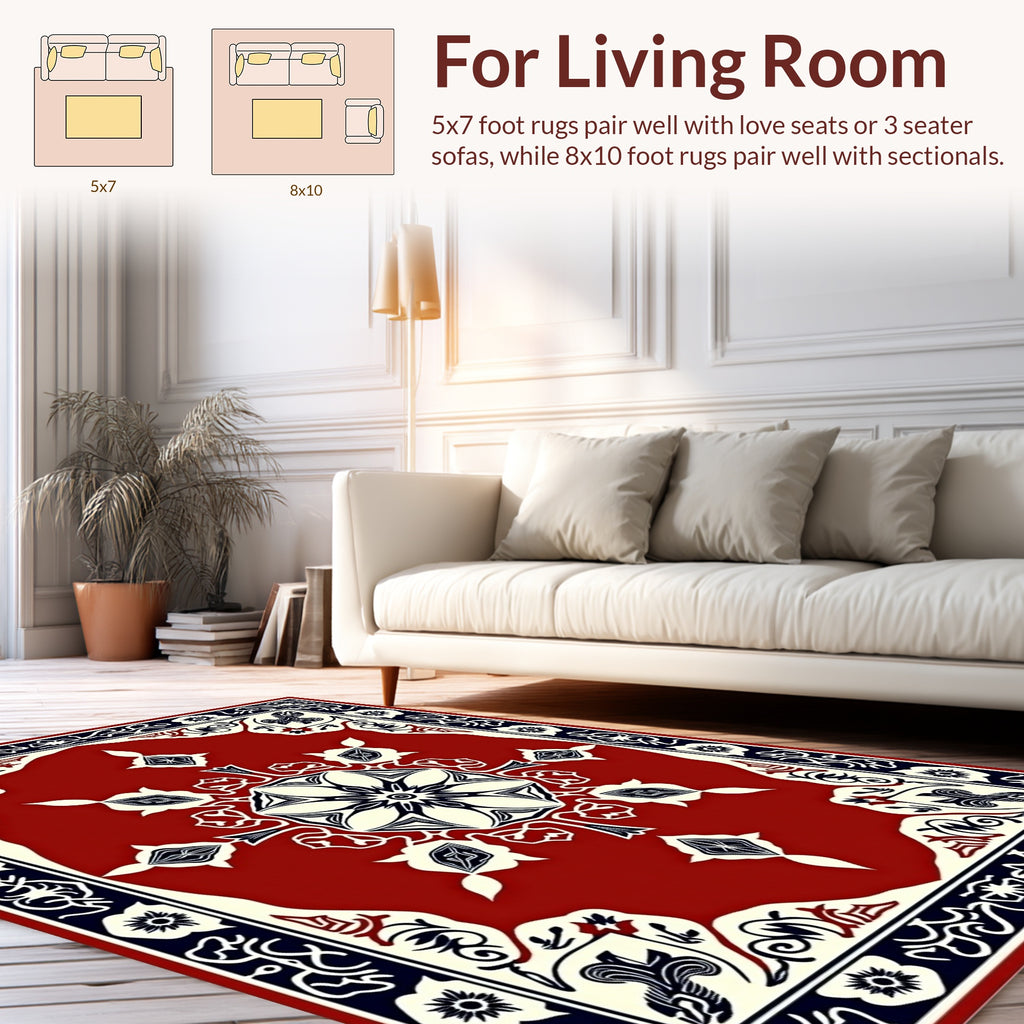 Ornate Floral Mandala Pattern Rug