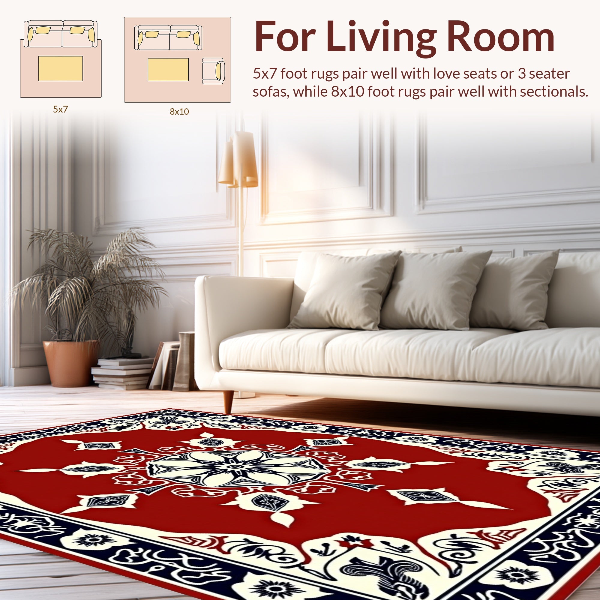 Ornate Floral Mandala Pattern Rug