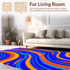 Vibrant Swirled Line Pattern Rug