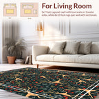 Whimsical Woodland Creatures and Berry Pattern Rug