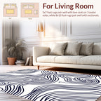 Abstract Organic Swirl Line Pattern Rug